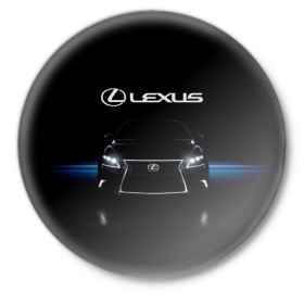 Значок с принтом Lexus ,  металл | круглая форма, металлическая застежка в виде булавки | Тематика изображения на принте: auto | lexus | sport | toyota | автомобиль | внедорожник | машина | спорт