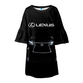 Детское платье 3D с принтом Lexus , 100% полиэстер | прямой силуэт, чуть расширенный к низу. Круглая горловина, на рукавах — воланы | Тематика изображения на принте: auto | lexus | sport | toyota | автомобиль | внедорожник | машина | спорт