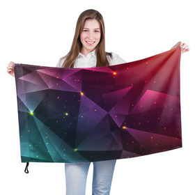 Флаг 3D с принтом Colorful triangles , 100% полиэстер | плотность ткани — 95 г/м2, размер — 67 х 109 см. Принт наносится с одной стороны | polygonal | абстракция | текстура