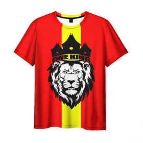 Мужская футболка 3D с принтом One King , 100% полиэфир | прямой крой, круглый вырез горловины, длина до линии бедер | king | leo | зверь | король | кошка | лев | природа | хищник | царь