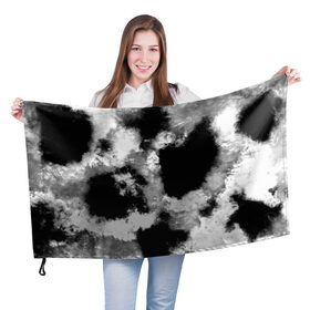 Флаг 3D с принтом Black and White color , 100% полиэстер | плотность ткани — 95 г/м2, размер — 67 х 109 см. Принт наносится с одной стороны | 