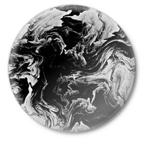 Значок с принтом vortex gray ,  металл | круглая форма, металлическая застежка в виде булавки | abstraction | color | spray | tie dye | абстракция | акварель | живопись | искусство | краски | текстуры