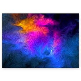 Поздравительная открытка с принтом Узор цвета , 100% бумага | плотность бумаги 280 г/м2, матовая, на обратной стороне линовка и место для марки
 | abstraction | color | spray | tie dye | абстракция | акварель | живопись | искусство | краски | текстуры | цветные краски | яркие цвета