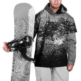 Накидка на куртку 3D с принтом Чёрно белый цвет , 100% полиэстер |  | abstraction | color | spray | tie dye | абстракция | акварель | живопись | искусство | краски | текстуры