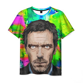 Мужская футболка 3D с принтом Доктор хаус , 100% полиэфир | прямой крой, круглый вырез горловины, длина до линии бедер | dr house | доктор хаус
