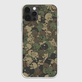 Чехол для iPhone 12 Pro Max с принтом Камуфляж с черепами , Силикон |  | 23 февраля | армия | кости | милитари | паттрен | скелет | текстура | хаки | хеллоуин | череп