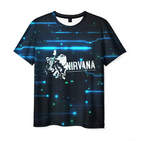Мужская футболка 3D с принтом Схема Nirvana (Курт Кобейн) , 100% полиэфир | прямой крой, круглый вырез горловины, длина до линии бедер | kurt cobain | микросхема | нирвана | плата