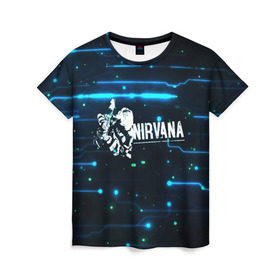 Женская футболка 3D с принтом Схема Nirvana (Курт Кобейн) , 100% полиэфир ( синтетическое хлопкоподобное полотно) | прямой крой, круглый вырез горловины, длина до линии бедер | kurt cobain | микросхема | нирвана | плата