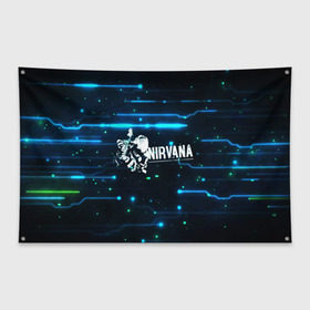 Флаг-баннер с принтом Схема Nirvana (Курт Кобейн) , 100% полиэстер | размер 67 х 109 см, плотность ткани — 95 г/м2; по краям флага есть четыре люверса для крепления | kurt cobain | микросхема | нирвана | плата