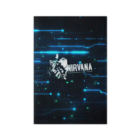 Обложка для паспорта матовая кожа с принтом Схема Nirvana (Курт Кобейн) , натуральная матовая кожа | размер 19,3 х 13,7 см; прозрачные пластиковые крепления | kurt cobain | микросхема | нирвана | плата