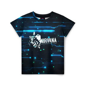 Детская футболка 3D с принтом Схема Nirvana (Курт Кобейн) , 100% гипоаллергенный полиэфир | прямой крой, круглый вырез горловины, длина до линии бедер, чуть спущенное плечо, ткань немного тянется | Тематика изображения на принте: kurt cobain | микросхема | нирвана | плата