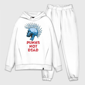 Мужской костюм хлопок OVERSIZE с принтом Punks not dead ,  |  | music | punk | rock | skull | музыка | панк | рок | череп | черепа