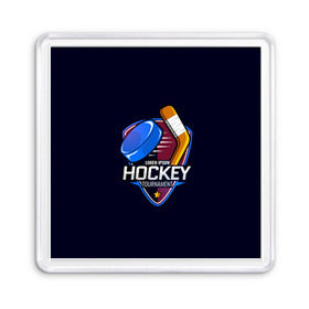 Магнит 55*55 с принтом Hockey , Пластик | Размер: 65*65 мм; Размер печати: 55*55 мм | bandy | hockey | клюшка | коньки | лед | спорт | хоккей