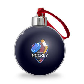 Ёлочный шар с принтом Hockey , Пластик | Диаметр: 77 мм | Тематика изображения на принте: bandy | hockey | клюшка | коньки | лед | спорт | хоккей