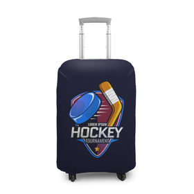 Чехол для чемодана 3D с принтом Hockey , 86% полиэфир, 14% спандекс | двустороннее нанесение принта, прорези для ручек и колес | bandy | hockey | клюшка | коньки | лед | спорт | хоккей