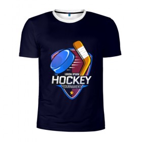 Мужская футболка 3D спортивная с принтом Hockey , 100% полиэстер с улучшенными характеристиками | приталенный силуэт, круглая горловина, широкие плечи, сужается к линии бедра | bandy | hockey | клюшка | коньки | лед | спорт | хоккей