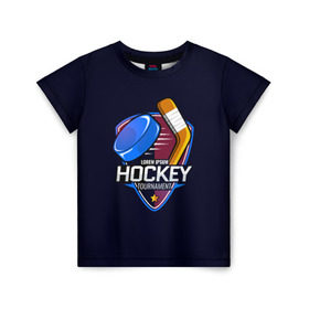 Детская футболка 3D с принтом Hockey , 100% гипоаллергенный полиэфир | прямой крой, круглый вырез горловины, длина до линии бедер, чуть спущенное плечо, ткань немного тянется | bandy | hockey | клюшка | коньки | лед | спорт | хоккей