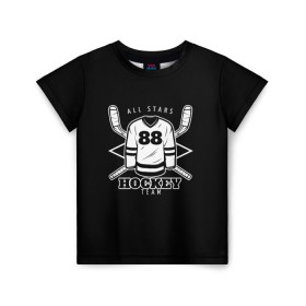 Детская футболка 3D с принтом Hockey Team , 100% гипоаллергенный полиэфир | прямой крой, круглый вырез горловины, длина до линии бедер, чуть спущенное плечо, ткань немного тянется | bandy | hockey | клюшка | коньки | лед | спорт | хоккей