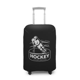 Чехол для чемодана 3D с принтом Championship Hockey! , 86% полиэфир, 14% спандекс | двустороннее нанесение принта, прорези для ручек и колес | bandy | hockey | клюшка | коньки | лед | спорт | хоккей