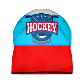 Шапка 3D с принтом Hockey Russia , 100% полиэстер | универсальный размер, печать по всей поверхности изделия | bandy | hockey | клюшка | коньки | лед | россия | русский хоккей | спорт | хоккей