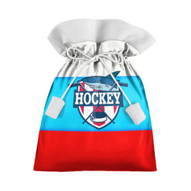 Подарочный 3D мешок с принтом Акула хоккея , 100% полиэстер | Размер: 29*39 см | bandy | hockey | клюшка | коньки | лед | россия | русский хоккей | спорт | хоккей