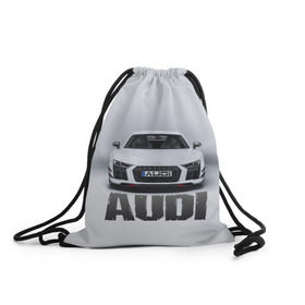 Рюкзак-мешок 3D с принтом Audi серебро , 100% полиэстер | плотность ткани — 200 г/м2, размер — 35 х 45 см; лямки — толстые шнурки, застежка на шнуровке, без карманов и подкладки | ауди | машина