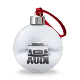 Ёлочный шар с принтом Audi серебро , Пластик | Диаметр: 77 мм | Тематика изображения на принте: ауди | машина