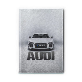 Обложка для автодокументов с принтом Audi серебро , натуральная кожа |  размер 19,9*13 см; внутри 4 больших “конверта” для документов и один маленький отдел — туда идеально встанут права | ауди | машина