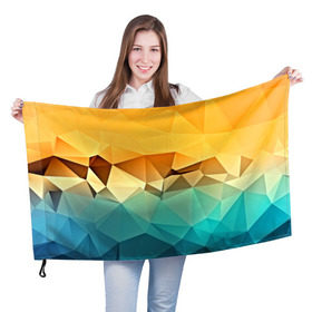 Флаг 3D с принтом Битва геометрий , 100% полиэстер | плотность ткани — 95 г/м2, размер — 67 х 109 см. Принт наносится с одной стороны | polygon | абстракция | геометрия | текстуры | треугольники