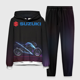 Мужской костюм 3D (с толстовкой) с принтом Suzuki ,  |  | suzuki | байк | мотик | мото | мотоцикл | спортбайк | сузуки