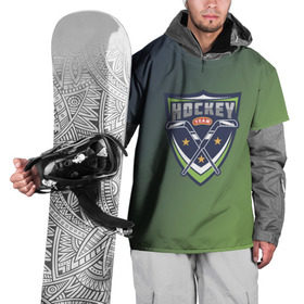 Накидка на куртку 3D с принтом Hockey , 100% полиэстер |  | Тематика изображения на принте: зеленый | спорт | хоккей