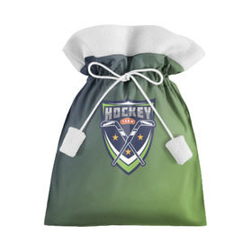 Подарочный 3D мешок с принтом Hockey , 100% полиэстер | Размер: 29*39 см | зеленый | спорт | хоккей