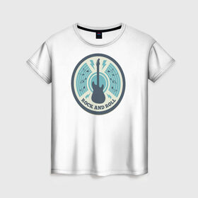 Женская футболка 3D с принтом Rock and Roll , 100% полиэфир ( синтетическое хлопкоподобное полотно) | прямой крой, круглый вырез горловины, длина до линии бедер | 