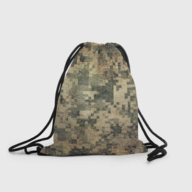 Рюкзак-мешок 3D с принтом Khaki 2 , 100% полиэстер | плотность ткани — 200 г/м2, размер — 35 х 45 см; лямки — толстые шнурки, застежка на шнуровке, без карманов и подкладки | армейская | военная | камуфляж | хаки