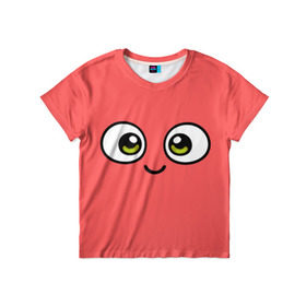 Детская футболка 3D с принтом Эмодзи / Смайл , 100% гипоаллергенный полиэфир | прямой крой, круглый вырез горловины, длина до линии бедер, чуть спущенное плечо, ткань немного тянется | глаза | милые | подарок | смайл | смайлик | улыбка | эмодзи | эмоции