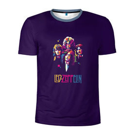 Мужская футболка 3D спортивная с принтом Led Zeppelin Color , 100% полиэстер с улучшенными характеристиками | приталенный силуэт, круглая горловина, широкие плечи, сужается к линии бедра | Тематика изображения на принте: рок