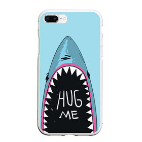 Чехол для iPhone 7Plus/8 Plus матовый с принтом Обними Меня Акула , Силикон | Область печати: задняя сторона чехла, без боковых панелей | hug me | shark | челюсти