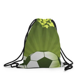 Рюкзак-мешок 3D с принтом Футбол без границ , 100% полиэстер | плотность ткани — 200 г/м2, размер — 35 х 45 см; лямки — толстые шнурки, застежка на шнуровке, без карманов и подкладки | зеленый | игра | мяч | поле