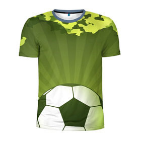 Мужская футболка 3D спортивная с принтом Футбол без границ , 100% полиэстер с улучшенными характеристиками | приталенный силуэт, круглая горловина, широкие плечи, сужается к линии бедра | зеленый | игра | мяч | поле
