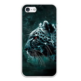 Чехол для iPhone 5/5S матовый с принтом Леопард , Силикон | Область печати: задняя сторона чехла, без боковых панелей | гепард | леопард | темный | хищник