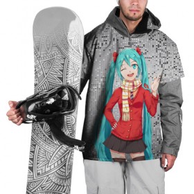 Накидка на куртку 3D с принтом Хацуне Мику , 100% полиэстер |  | anime | hatsune miku | vokaloid | абстракция | аниме | арт | вокалоид | девyшка | кубики | пиксели | хацуне мику