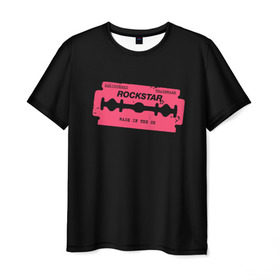 Мужская футболка 3D с принтом Rockstar Razor , 100% полиэфир | прямой крой, круглый вырез горловины, длина до линии бедер | auto | dead | grand | red | redemption | theft | бритва | гта | лезвие | рокстар