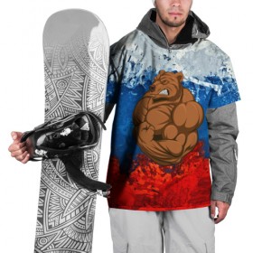 Накидка на куртку 3D с принтом Русский медведь , 100% полиэстер |  | 