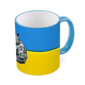 Кружка 3D с принтом Спортивный носорог , керамика | ёмкость 330 мл | abstraction | grunge | абстракция | два цвета | краска | носорог | украинец | я украинец