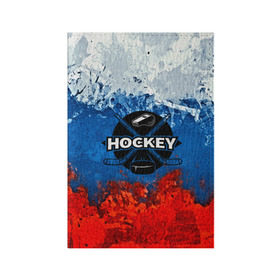 Обложка для паспорта матовая кожа с принтом Хоккей триколор , натуральная матовая кожа | размер 19,3 х 13,7 см; прозрачные пластиковые крепления | Тематика изображения на принте: bandy | hockey | клюшка | коньки | лед | россия | русский хоккей | спорт | хоккей | чемпионат