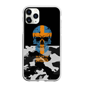 Чехол для iPhone 11 Pro матовый с принтом Made in Sweden , Силикон |  | camouflage | made in sweden | skull | абстракция | города | камуфляж | нация | страны | текстуры | череп | швеция