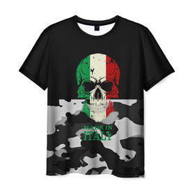 Мужская футболка 3D с принтом Made in Italy , 100% полиэфир | прямой крой, круглый вырез горловины, длина до линии бедер | Тематика изображения на принте: camouflage | made in italy | skull | абстракция | города | италия | камуфляж | нация | страны | текстуры | череп