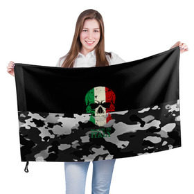 Флаг 3D с принтом Made in Italy , 100% полиэстер | плотность ткани — 95 г/м2, размер — 67 х 109 см. Принт наносится с одной стороны | camouflage | made in italy | skull | абстракция | города | италия | камуфляж | нация | страны | текстуры | череп