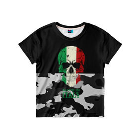 Детская футболка 3D с принтом Made in Italy , 100% гипоаллергенный полиэфир | прямой крой, круглый вырез горловины, длина до линии бедер, чуть спущенное плечо, ткань немного тянется | camouflage | made in italy | skull | абстракция | города | италия | камуфляж | нация | страны | текстуры | череп