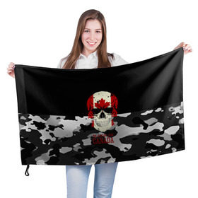Флаг 3D с принтом Made in Canada , 100% полиэстер | плотность ткани — 95 г/м2, размер — 67 х 109 см. Принт наносится с одной стороны | camouflage | made in canada | skull | абстракция | города | камуфляж | канада | нация | страны | текстуры | череп